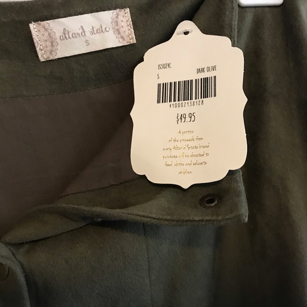 🌵3/$20 NWT Altar’d state suede olive skirt - Picture 5 of 5